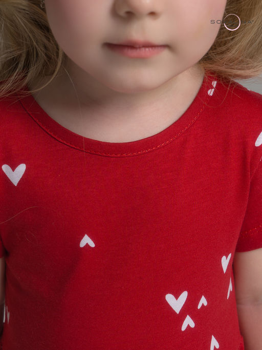 Платье Лето беленькие сердечки