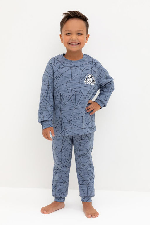 К 1581/серо-голубой,линии пижама дет