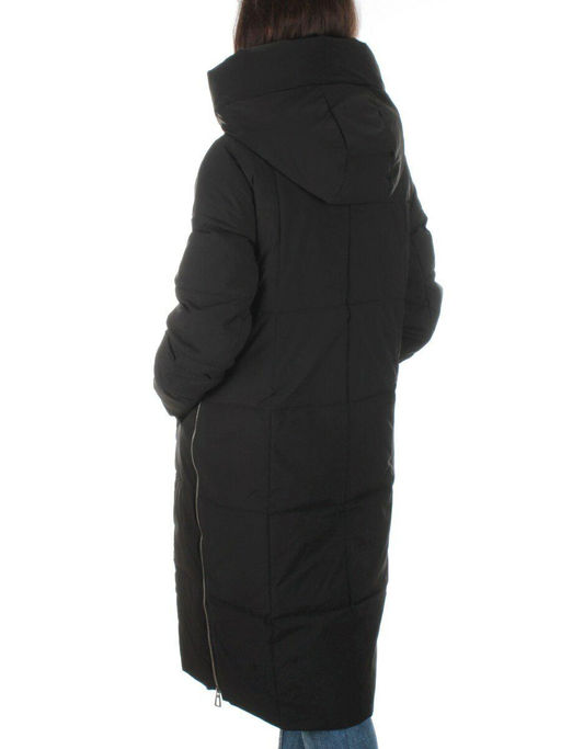 22361 BLACK Пальто зимнее женское облегченное (150 гр. холлофайбера) - Fashion фото 4