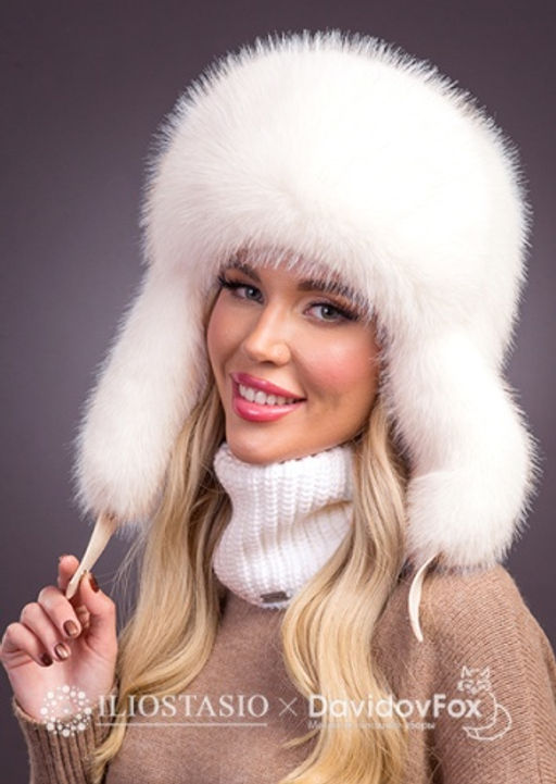 Шапка Ушанка экомех жемчуг