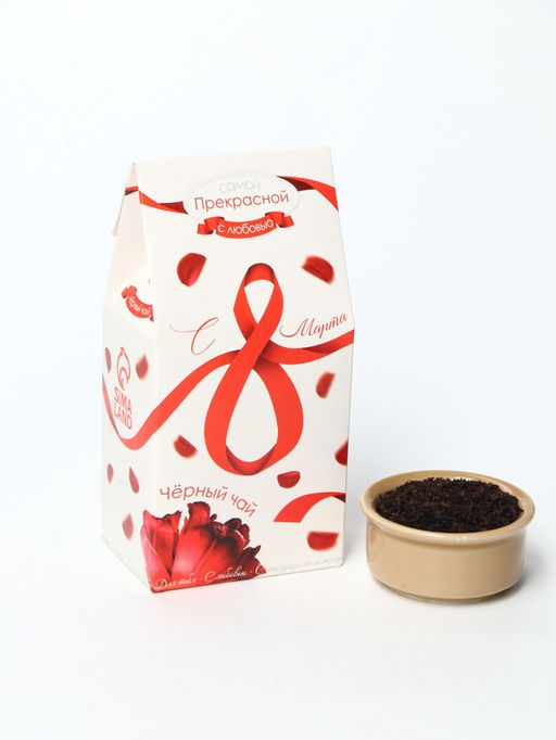 Чай подарочный черный С 8 Марта, вкус: тропический, 50 г - Фабрика счастья фото 2