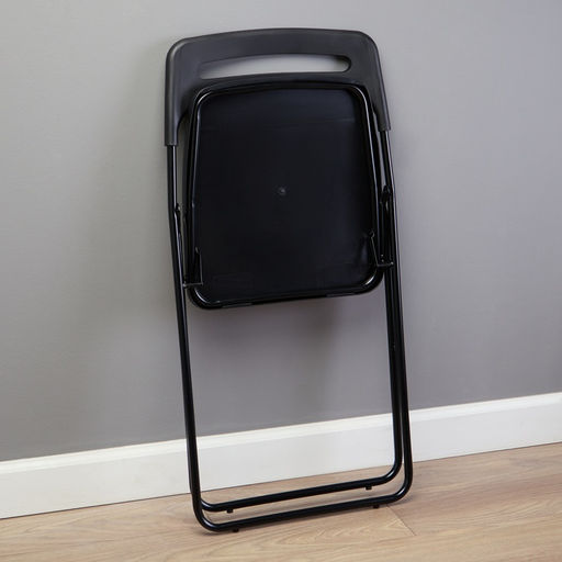 Стул пластиковый складной, на металлических ножках, цвет чёрный