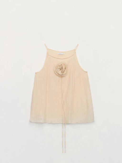 Блуза из тенселя с цветком / Zarina