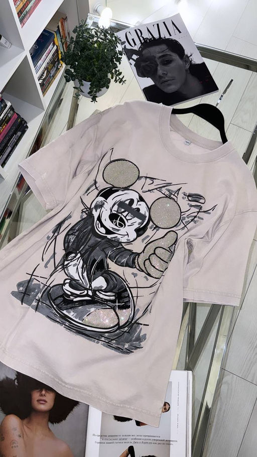 Стильная футболка с камешками - Ksa фото 2