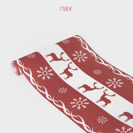 Дорожка на стол Доляна Новый год, 180?30 см, красная