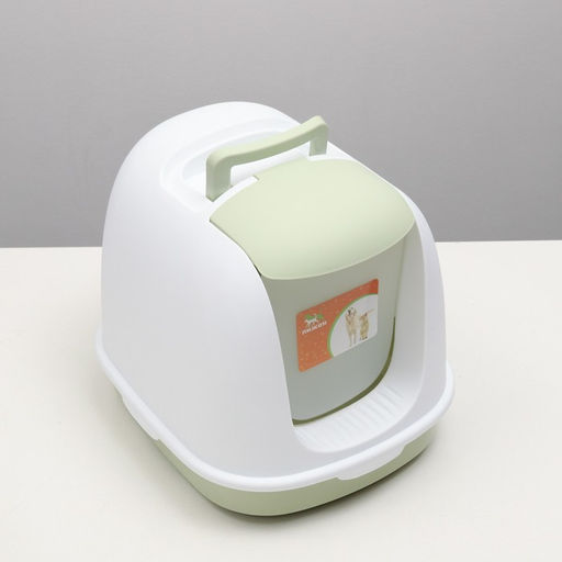 Туалет закрытый с совком, 47 х 40 х 39 см, бело-зеленый - Пижон фото 4