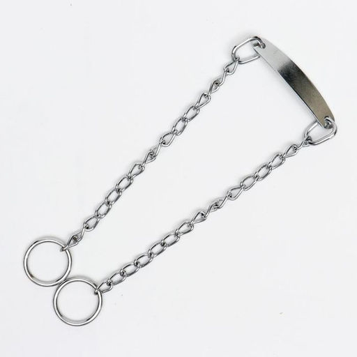 Ошейник - удавка с табличкой под гравировку, 32,5 см, толщина проволоки 1,6 мм - Пижон фото 3