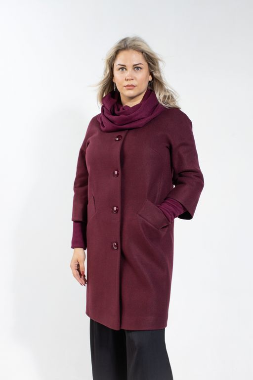 Кристина демисезонное пальто (вино ) - Дюто фото 6