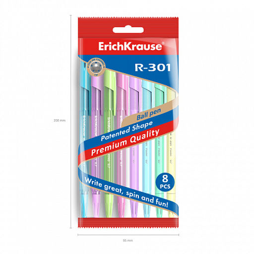 Цена за 50 шт. Ручка шариковая ErichKrause R-301 Stick Spring 0.7, цвет чернил синий (в коробке по 50 шт.)  фото 19