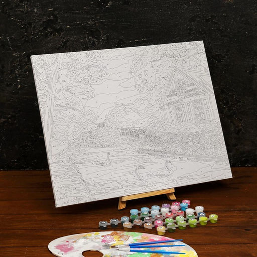 Картина по номерам на холсте с подрамником Дом у реки 40 50 см - Школа талантов фото 3