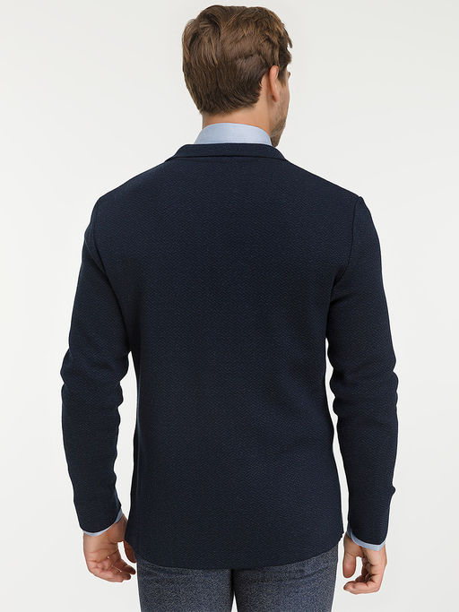 Кардиган мужской GREG G136Z-KF-зигзаг (синий/т.синий)