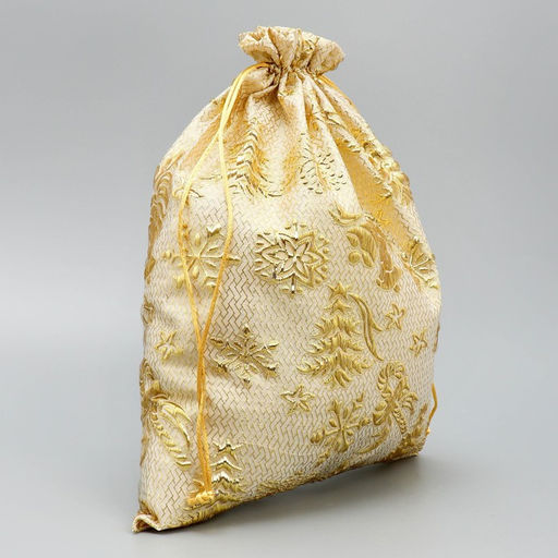 Цена за 5 шт. Мешочек подарочный парча Подарок от сердца, 30 х 40 см +/- 1.5 см - Дарите счастье фото 2