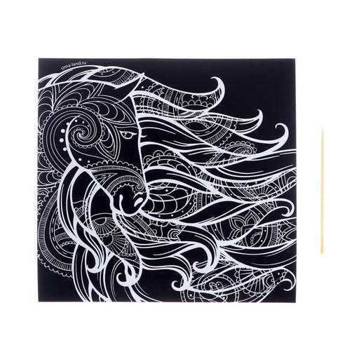 Цена за 5 шт. Гравюра «Лошадь», 19×19, с металлическим эффектом, золото