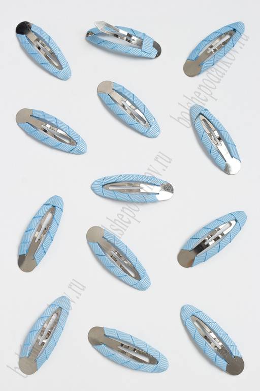 Заколка-основа 5 см, с репсовой лентой (20 шт) SF-351, голубой №184