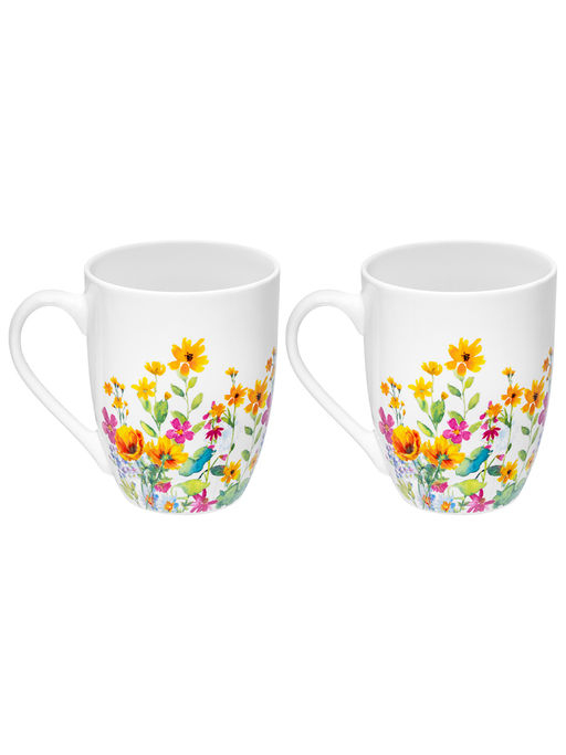Набор кружек 2 пр. 350 мл 11,5*8,5*10,5 см Кролик в цветочном поле, фарфор - Elan gallery фото 4