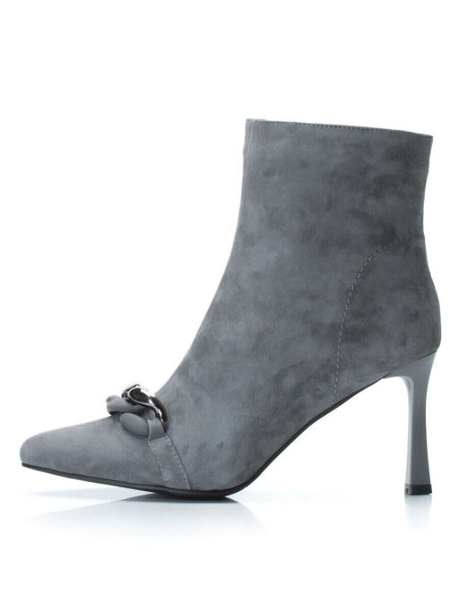 01-PCM343-6 DK. GRAY Ботинки демисезонные женские (натуральная замша, байка)