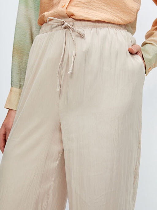 Beli Lastikli Saten Kad?n Pantolon