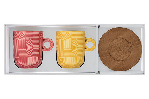 Набор кружек Радуга, красная, жёлтая, 0,35 л, 2 шт - Easy life фото 3