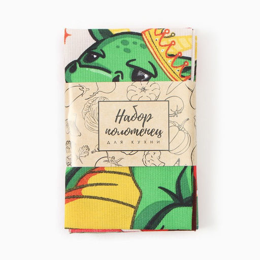 Набор полотенец Доляна Новогодние подарки 28х46 см - 6 шт, 100% хл, рогожка 164 г/м2  фото 11