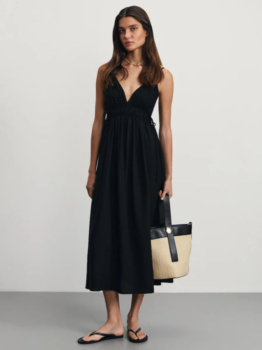 Сарафан с V-образным вырезом из жатой вискозы / Zarina  фото 2