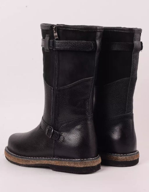Сапоги Монголки черные с замком, войлочная подошва,