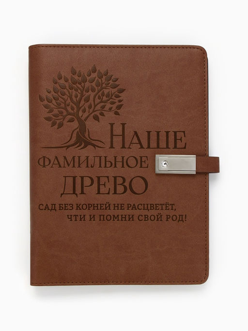 Родословная книга со встроенной флешкой 16 Gb «Наше фамильное дерево», 17.5×23 см