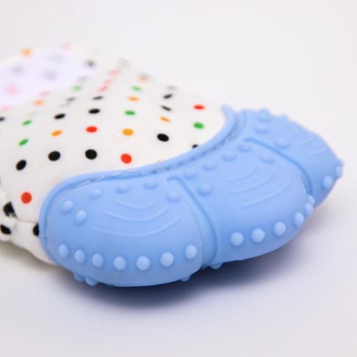 Прорезыватель рукавичка Малыш, на липучке, цвет синий, Крошка Я  фото 3