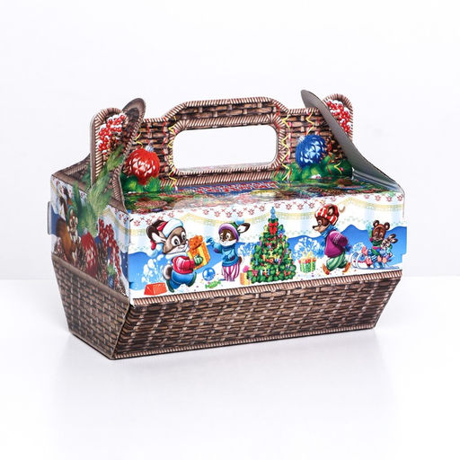 Цена за 5 шт. Подарочная коробка Лукошко 28 x 15,1 x 20,8 см