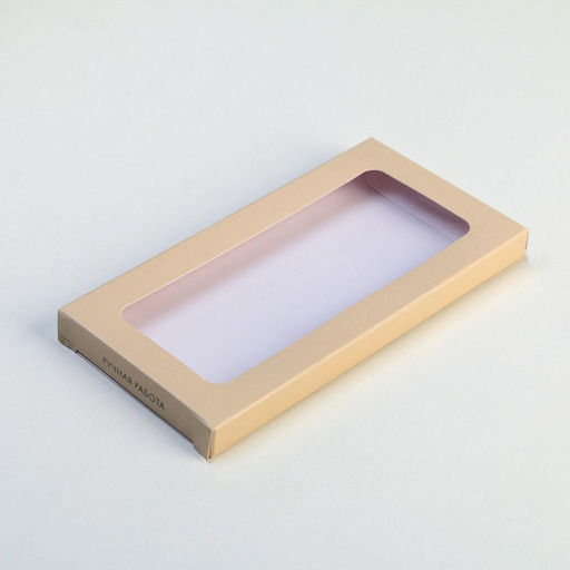 Цена за 5 шт. Коробка для шоколада, кондитерская упаковка, Hand made, с окном, 17.3 х 8.8 х 1.5 см