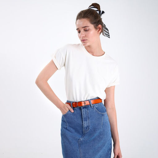 Ремень, ширина 3 см, винт, пряжка металл, цвет оранжевый - Simaland фото 3