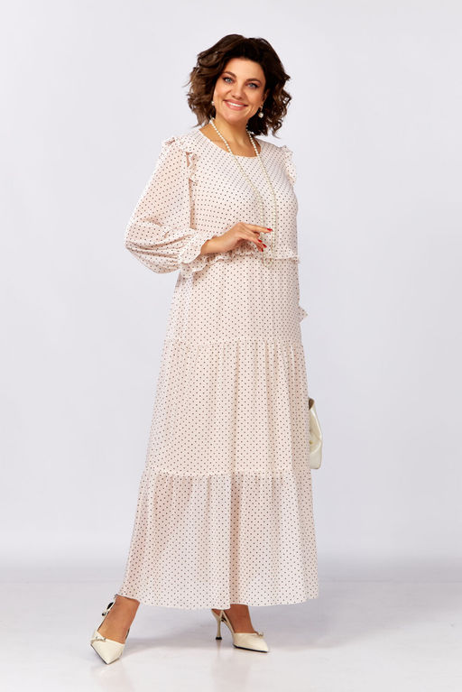 Платье LADY SECRET 25301 пудра/горох