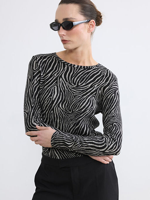 Bisiklet Yaka Desenli Bluz