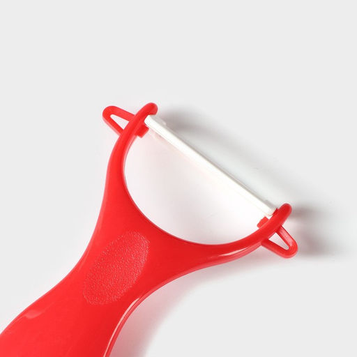 Набор кухонный на подставке Доляна, 5 предметов: ножи 7,5 см, 10,5 см, 13 см, 15 см, овощечистка, цвет красный  фото 5