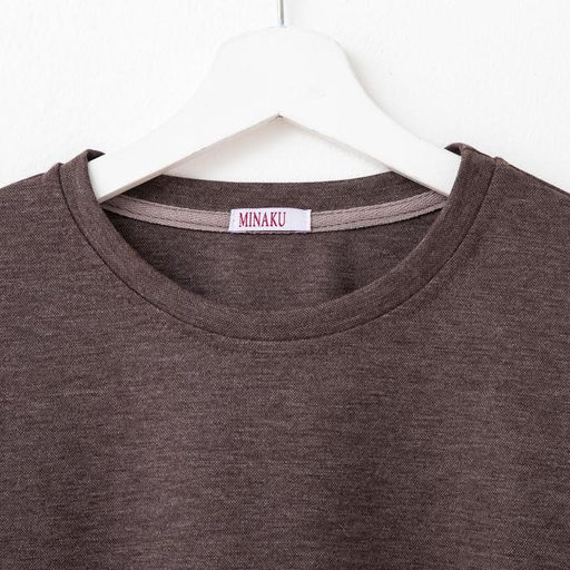 Футболка женская MINAKU OVERSIZE FIT: цвет коричневый, р-р 42
