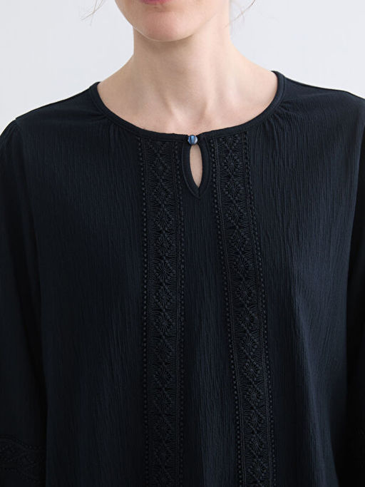 Bisiklet Yaka Nak??l? Bluz