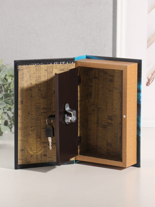 Шкатулка книга - сейф «Птицы. Зимородок» дерево, искусственная кожа, 21×13×5 см