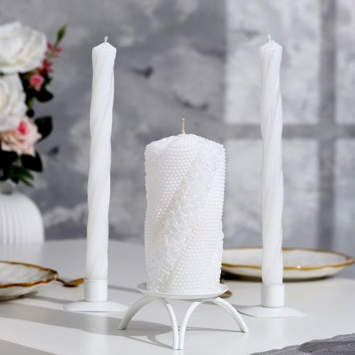 Свеча свадебная Слияние в розах 15см белая. Домашний очаг - Simaland фото 2