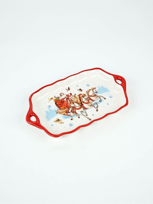 Блюдо новогоднее «Тройка», 23×13×2.5 см, ручная работа