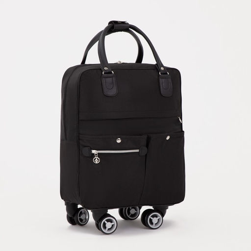 Сумка дорожная 18" на 4 колёсах, отдел на молнии, 4 наружных кармана, чёрная