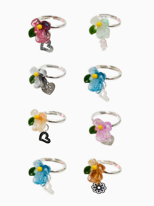 Цена за 36 шт. Кольцо «Выбражулька. Цветок», с подвеской, МИКС, безразмерное