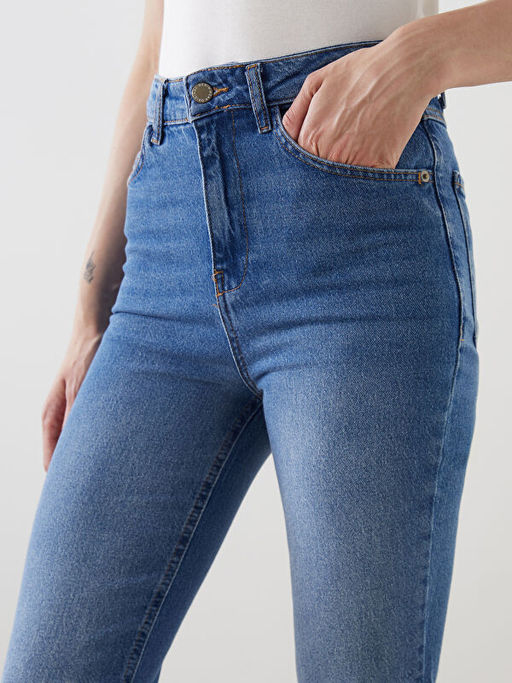 Crop Flare Kad?n Jean Pantolon