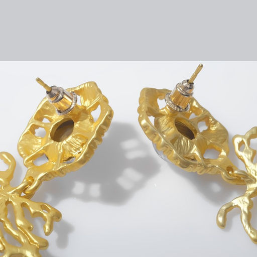 Серьги висячие со стразами Цветение сказочное, цветные в золоте, 7см - Queen fair фото 2