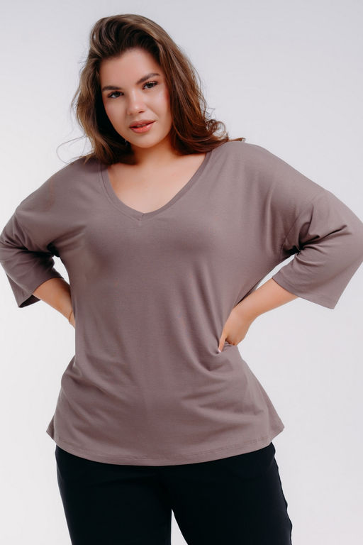 Футболка женская из вискозы Марина кофе - Амадэль фото 7