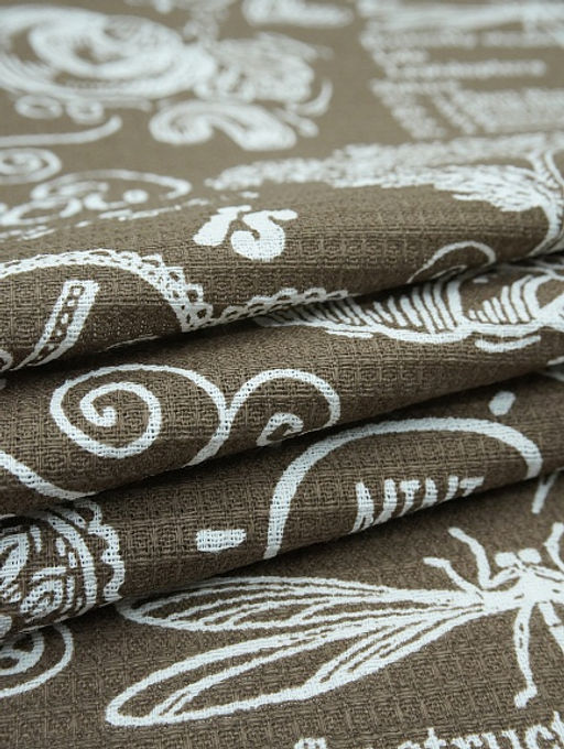 Вафельное полотно Кафе цв.коричневый, ш.1.5м, хлопок-100%, 155гр/м.кв - Купава фото 4