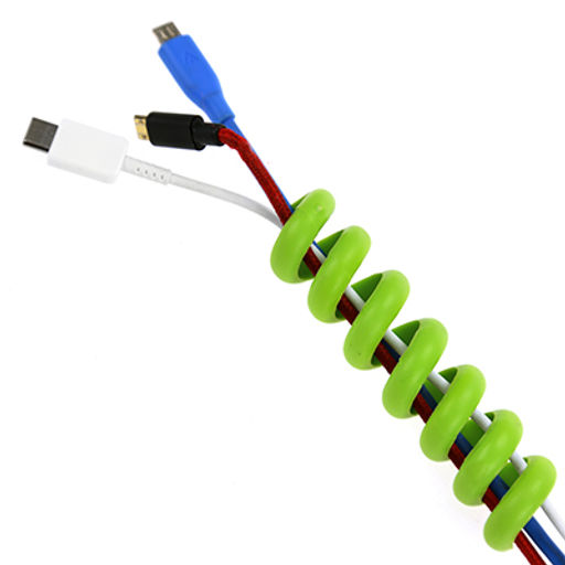 Держатель для кабеля 2 штуки 9,5х2,4см, силиконовый, Спираль, в блистере (Китай) - Домашняя мода фото 3