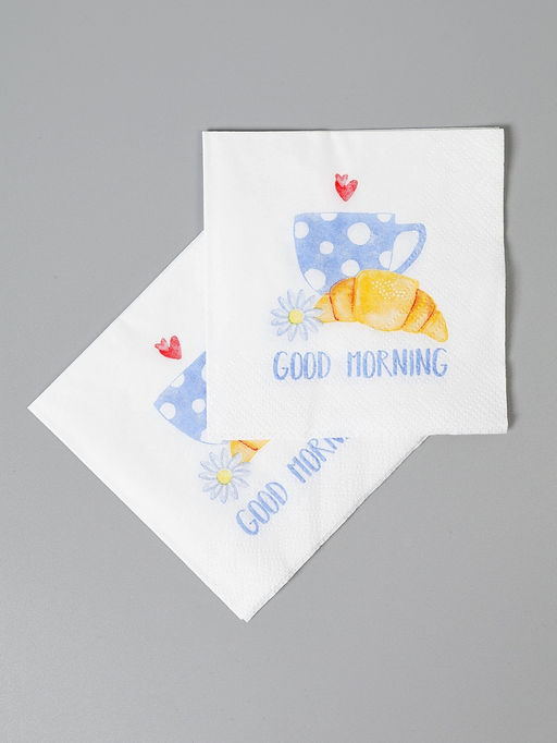 Цена за 4 шт. Салфетки бумажные двухслойные «Good morning», 20×20, 30 шт.