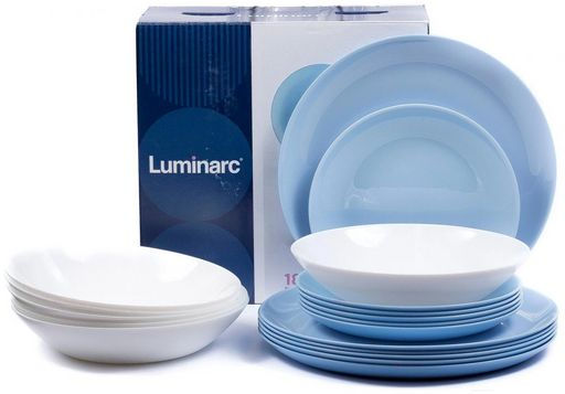 Столовый набор ЛАЙТ БЛЮ&УАЙТ 18 предметов арт.P5911 /Люминарк/ - Luminarc фото 4