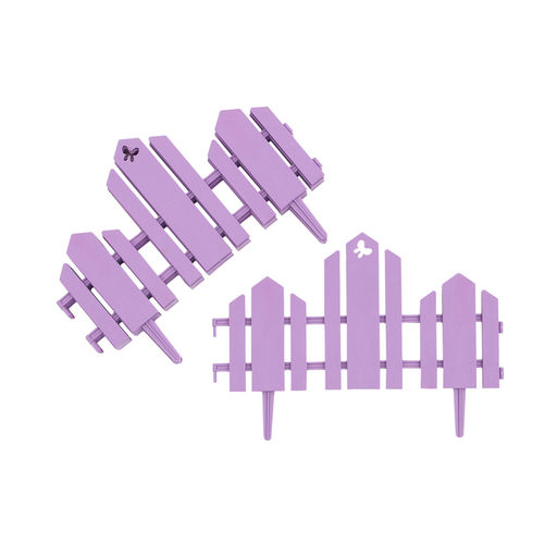 Ограждение декоративное, 25×170 см, 5 секций, пластик, сиреневое, «Чудный сад»