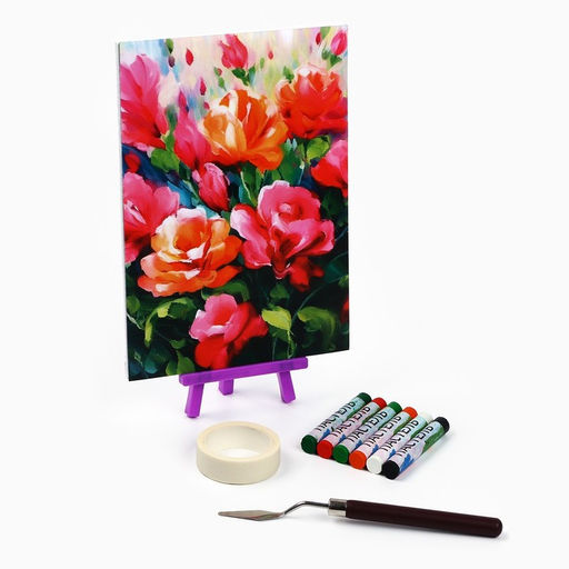 Рисование пастелью с мольбертом Красочные пионы, набор для творчества