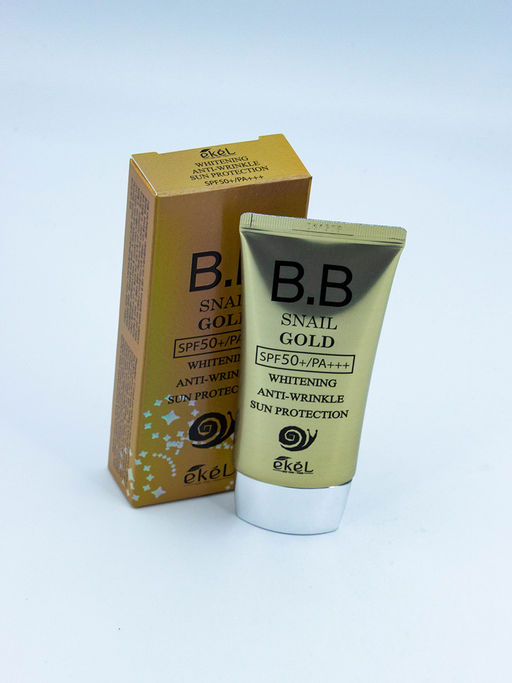 EKEL - BB КРЕМ ДЛЯ ЛИЦА С УЛИТОЧНЫМ МУЦИНОМ SNAIL GOLD BB CREAM SPF50+/PA+++, 50 ML  фото 3
